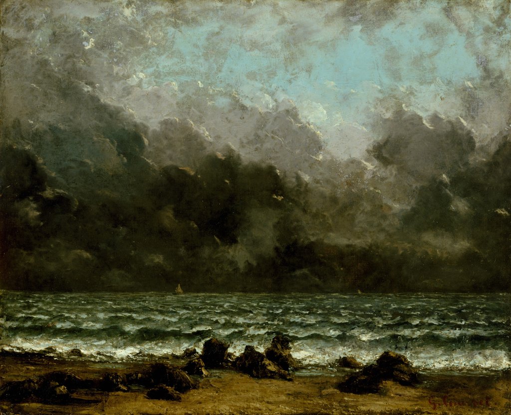 Detail of The Sea, 1865 or later by Gustave Courbet