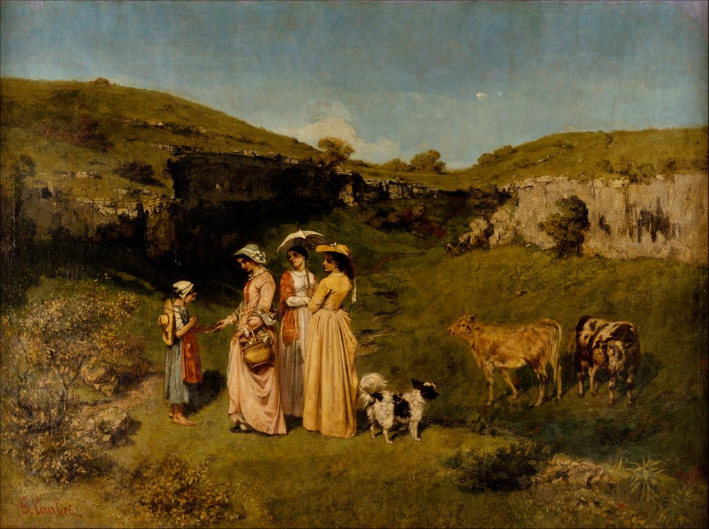 Detail of Young Ladies of the Village, 1851-52 by Gustave Courbet