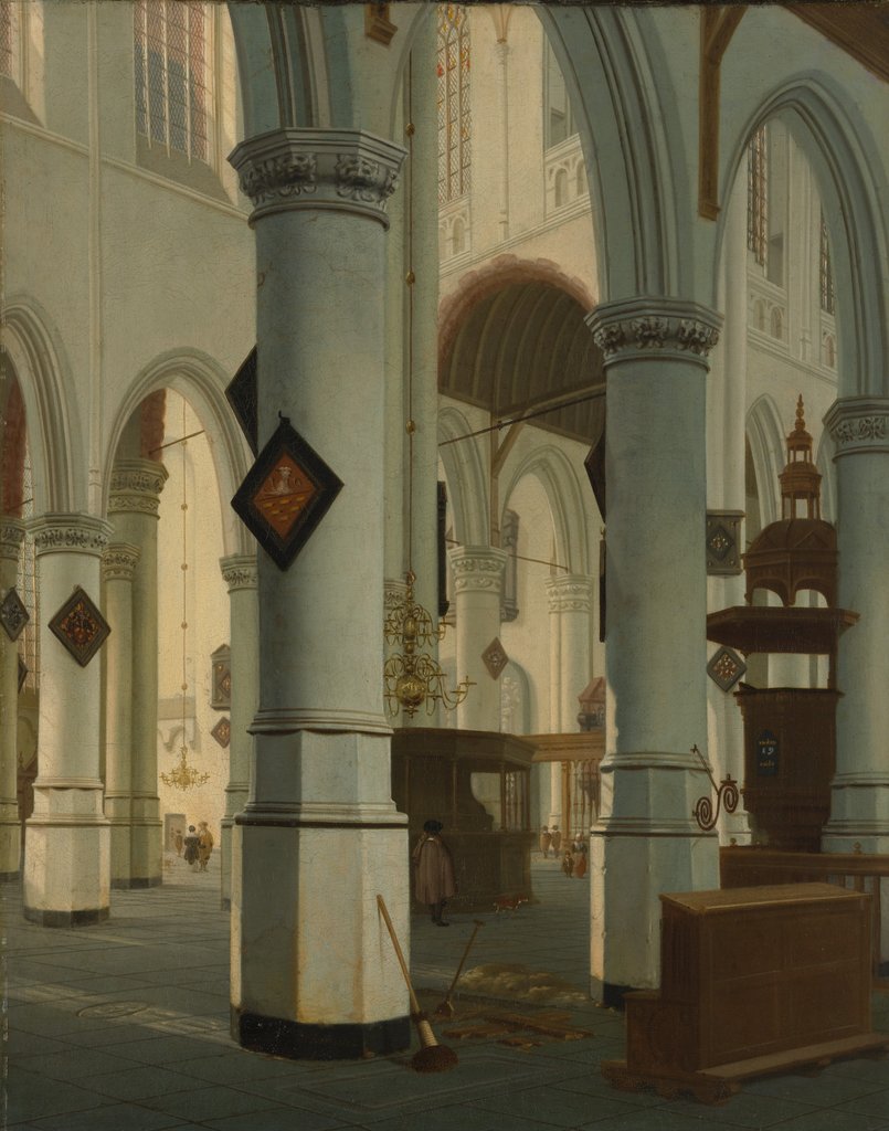 Detail of Interior of the Oude Kerk, Delft, 1660 by Hendrik Cornelisz. van Vliet