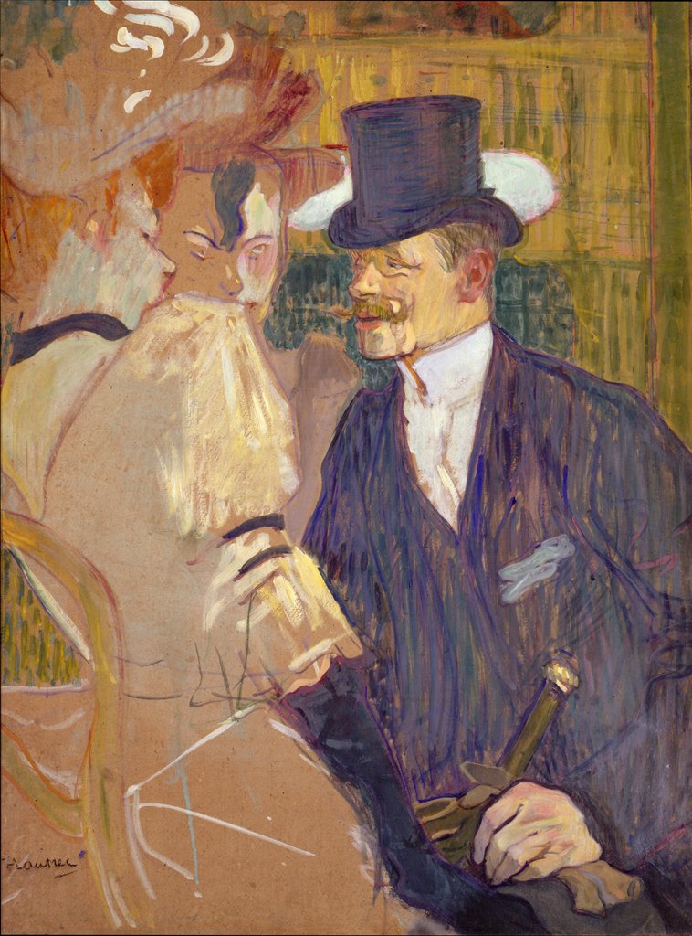 Detail of The Englishman at the Moulin Rouge, 1892 by Henri de Toulouse-Lautrec