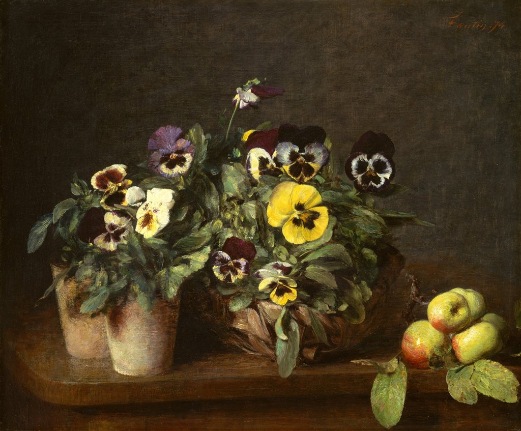 Detail of Still Life with Pansies, 1874 by Henri Fantin-Latour