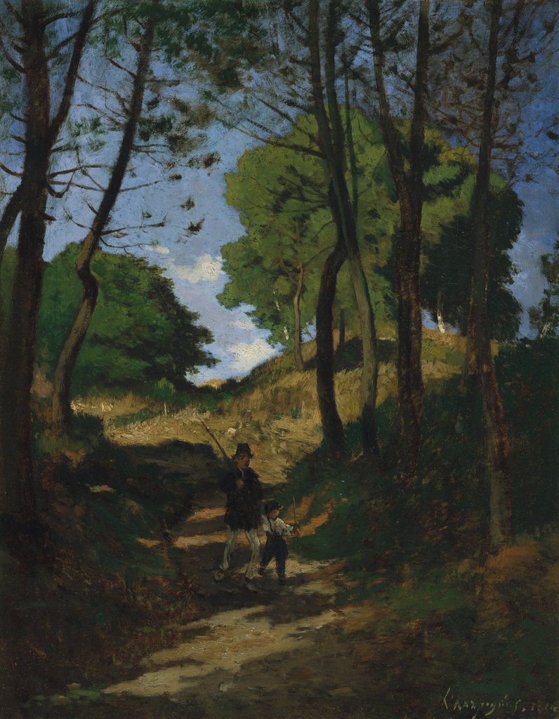 Detail of Fir Trees in Les Trembleaux, near Marlotte, 1854 by Henri-Joseph Harpignies