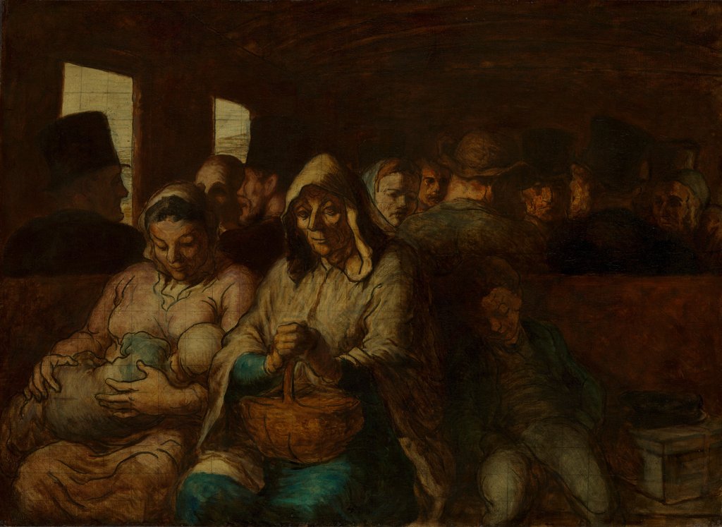 Detail of The Third-Class Carriage, ca. 1862-64 by Honore Daumier