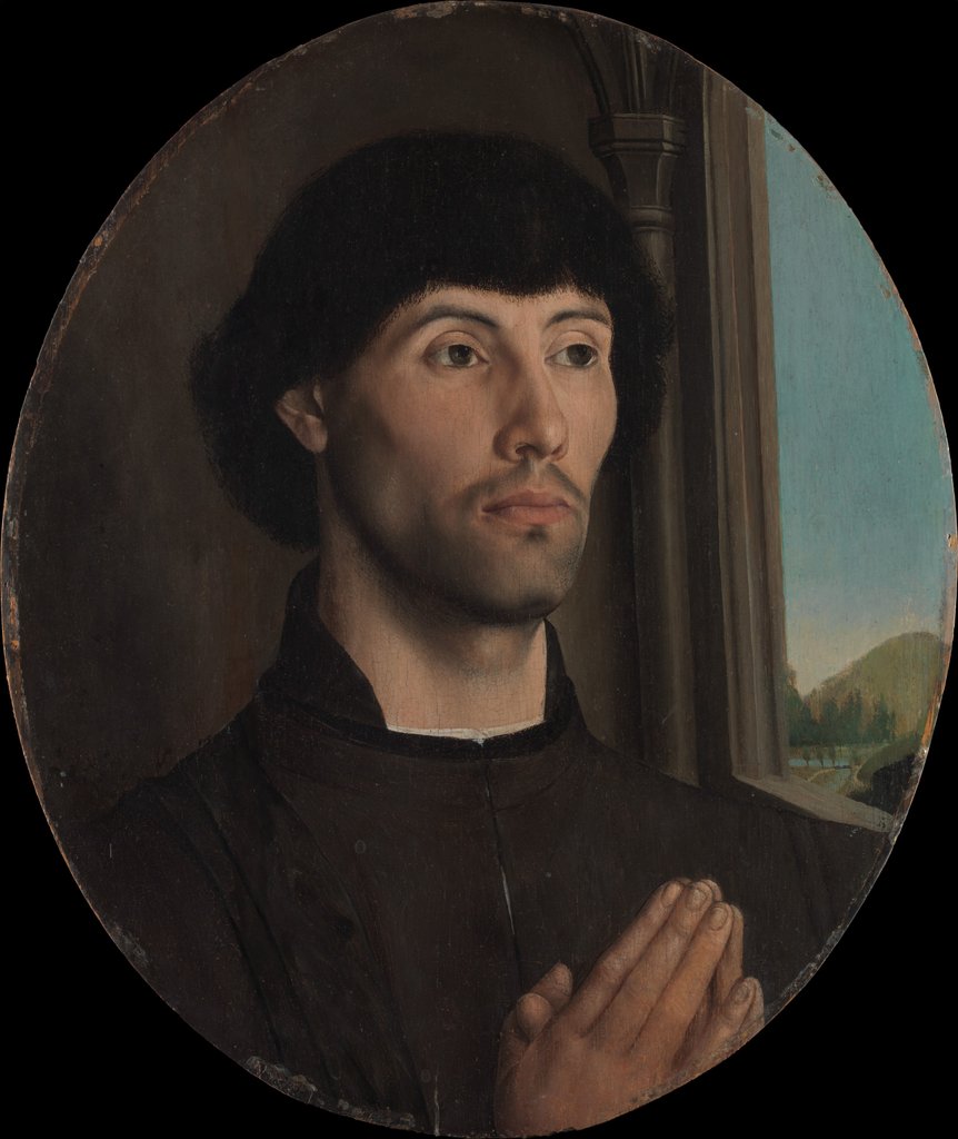 Detail of Portrait of a Man, ca. 1475 by Hugo van der Goes