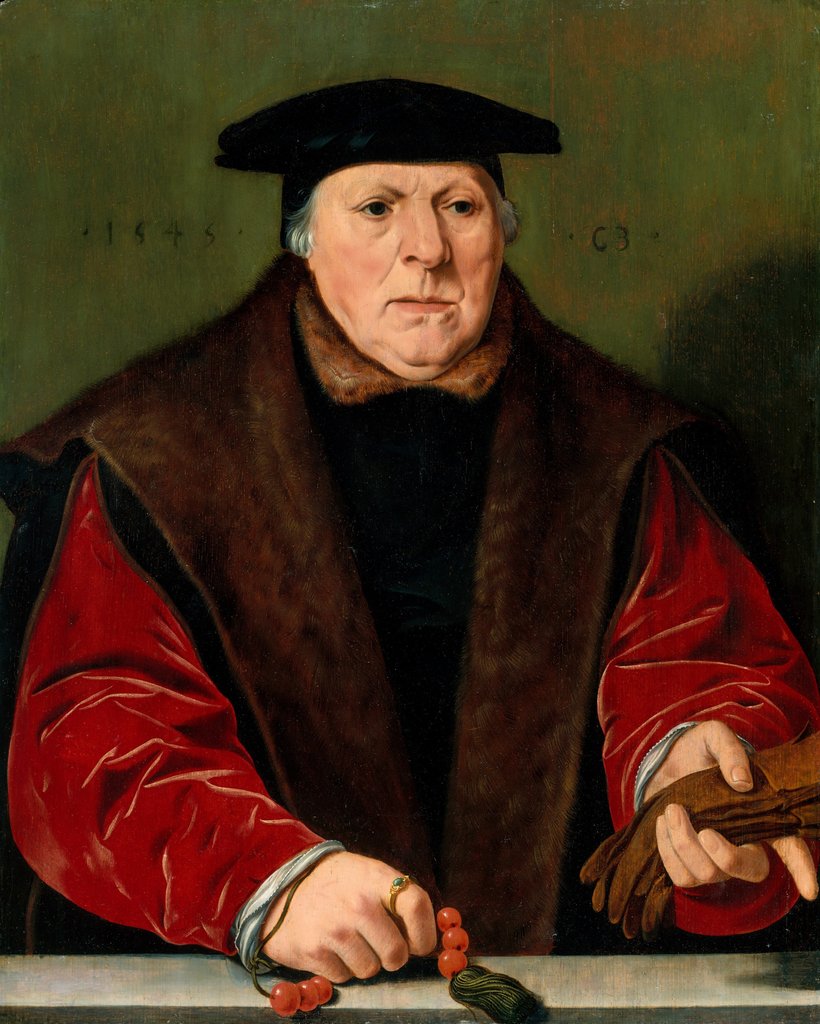Detail of Portrait of a Man with a Rosary, 1545 by Unknown
