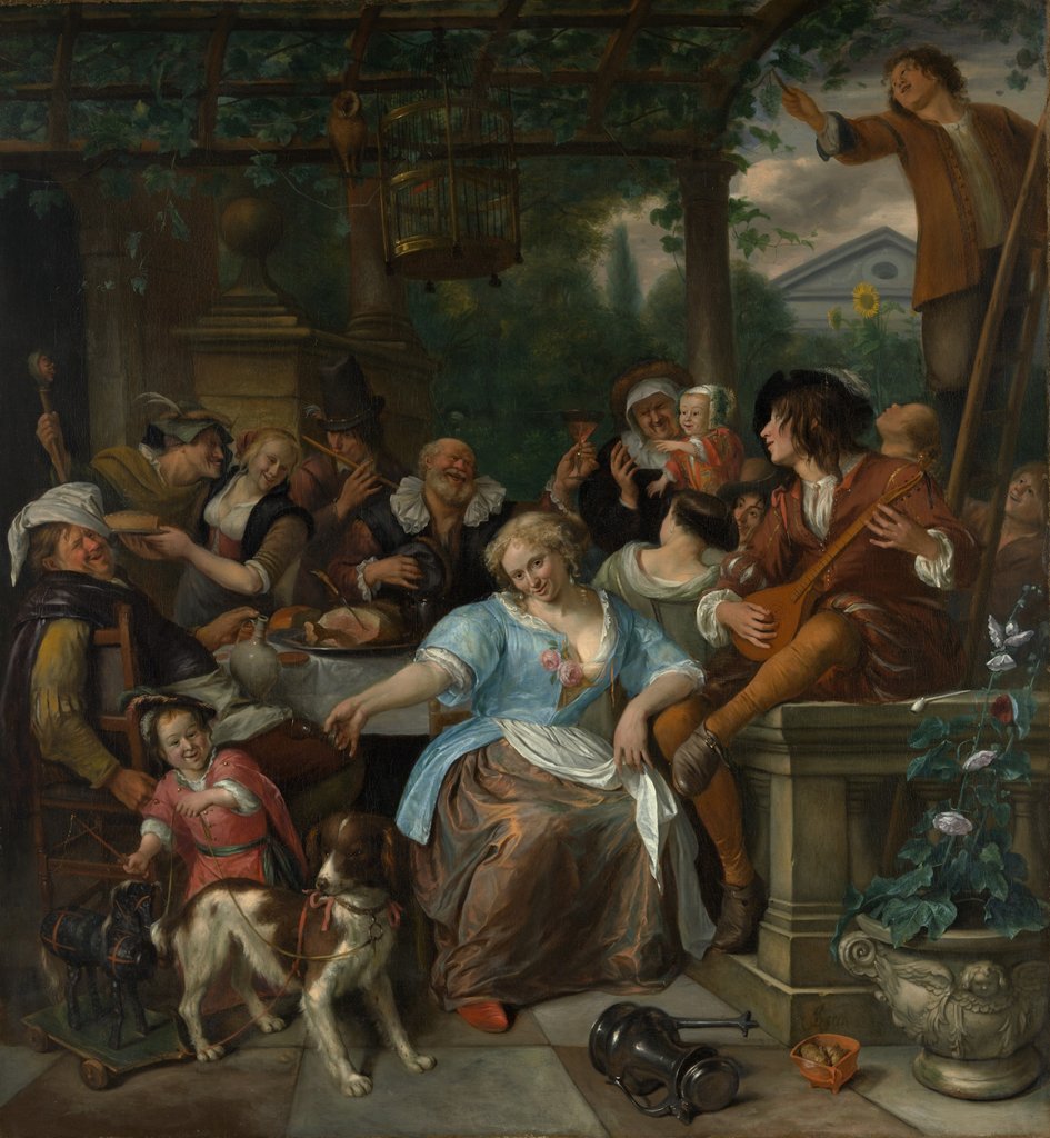 Detail of Merry Company on a Terrace, ca. 1670 by Jan Steen