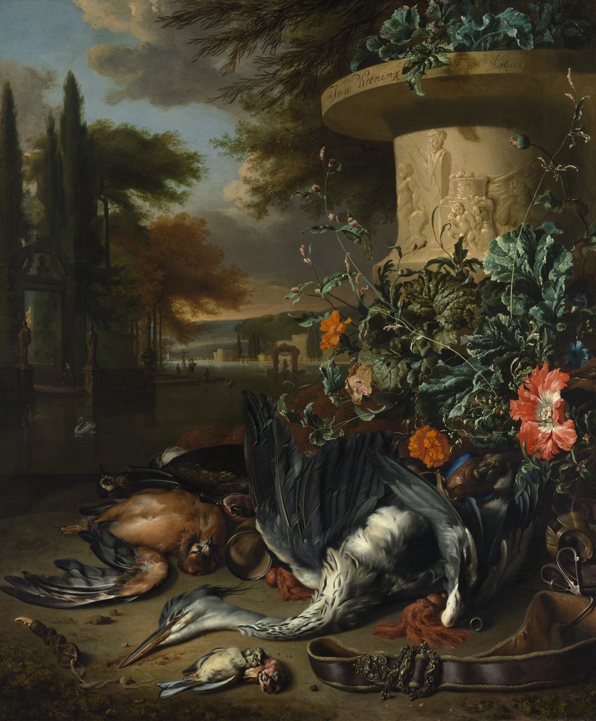 Detail of Gamepiece with a Dead Heron, 1695 by Jan Weenix