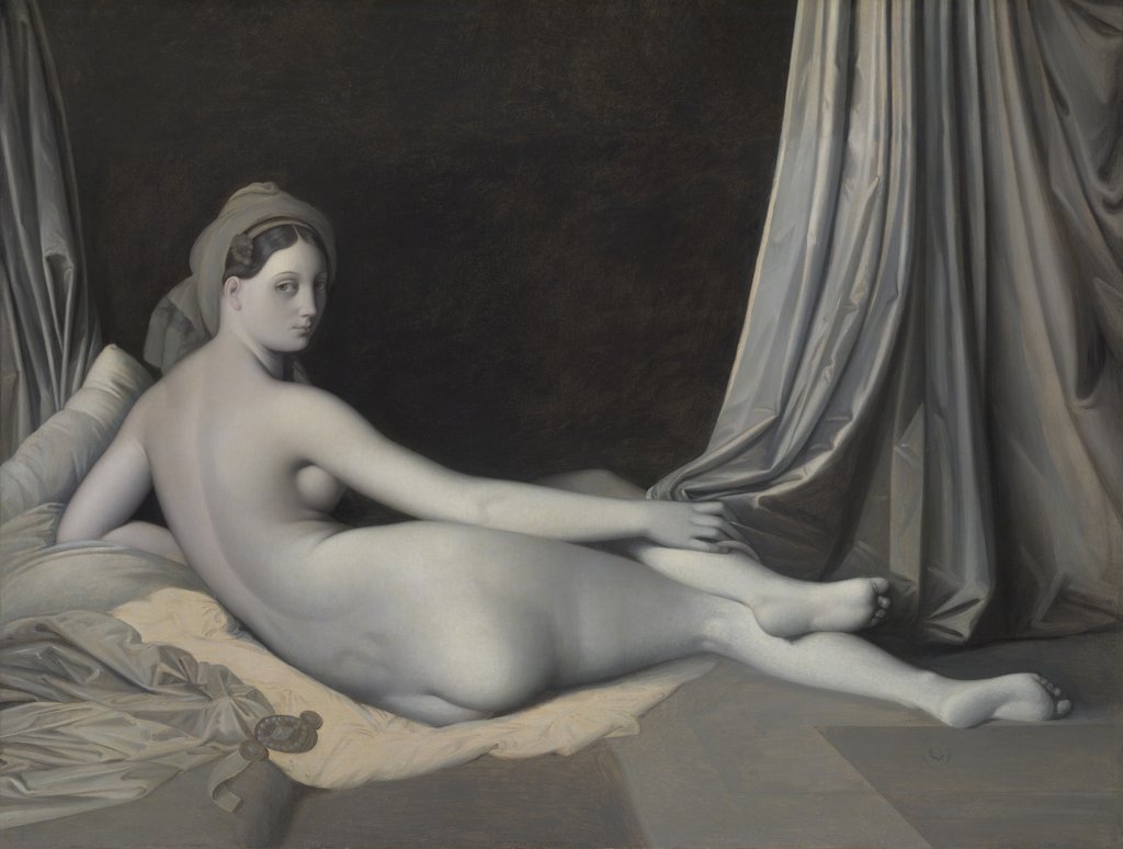 Detail of Odalisque in Grisaille, ca. 1824-34 by Jean-Auguste-Dominique Ingres