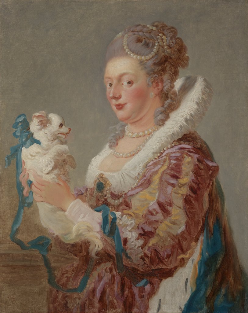Detail of A Woman with a Dog, ca. 1769 by Jean-Honore Fragonard