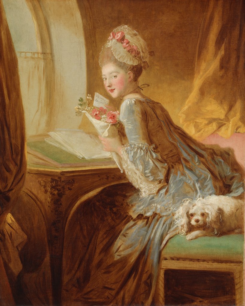 Detail of The Love Letter, early 1770s by Jean-Honore Fragonard