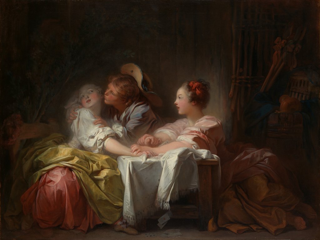 Detail of The Stolen Kiss, ca. 1760 by Jean-Honore Fragonard