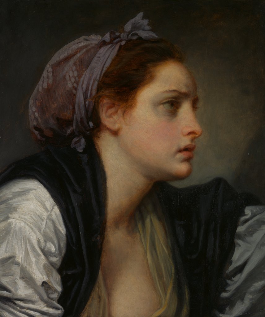 Detail of Study Head of a Woman, ca. 1780 by Jean-Baptiste Greuze