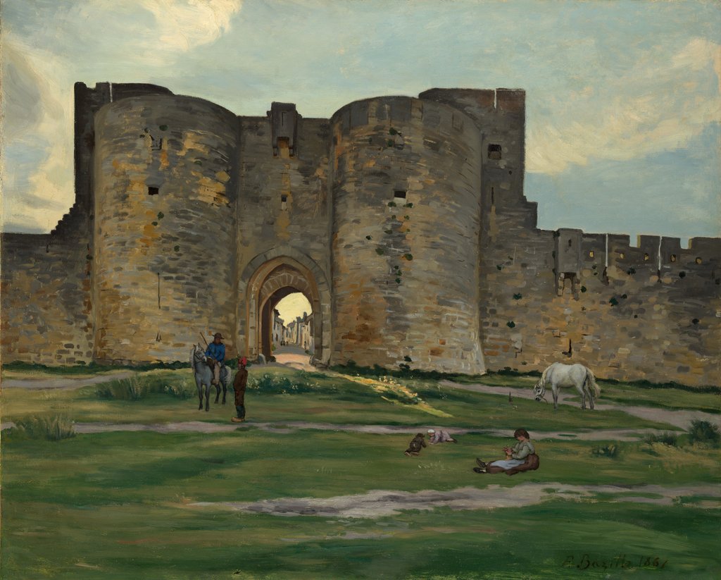 Detail of Porte de la Reine at Aigues-Mortes, 1867 by Frédéric Bazille