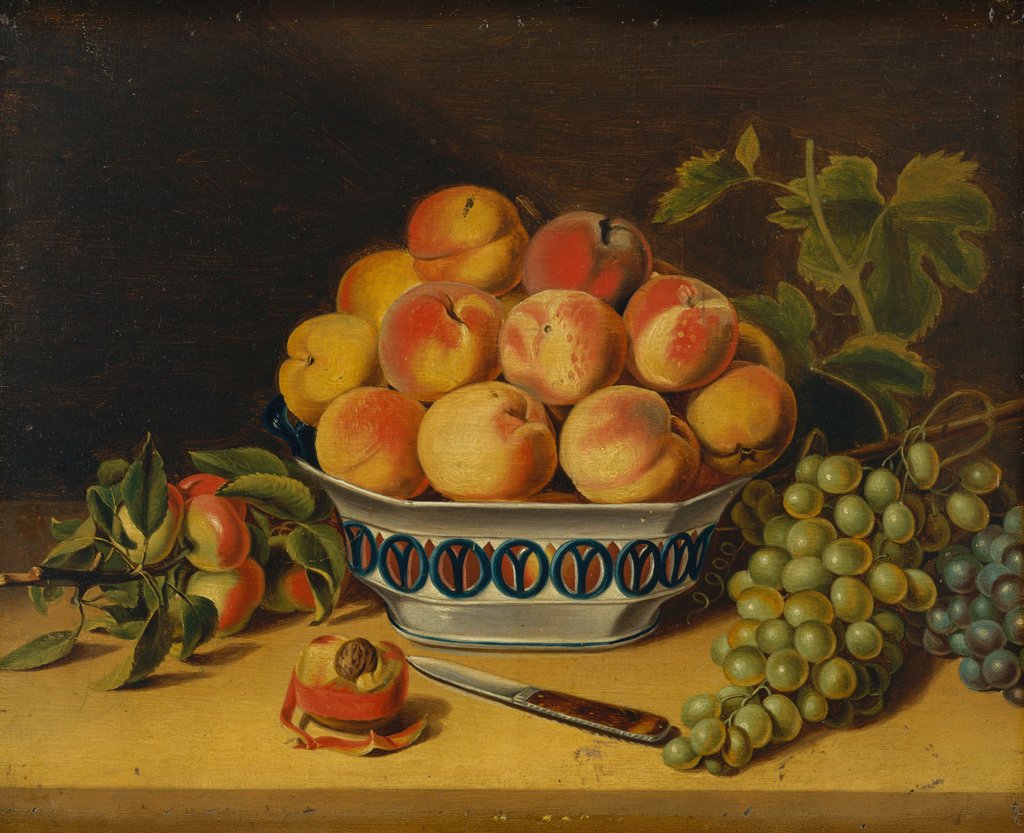 Detail of Still Life: Peaches and Grapes, ca. 1825 by John Archibald Woodside