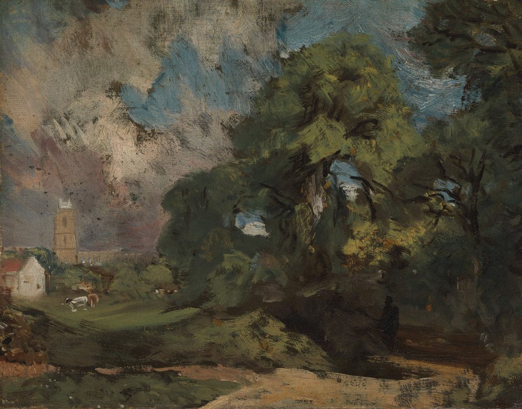 Detail of Stoke-by-Nayland, ca. 1810-11 by John Constable
