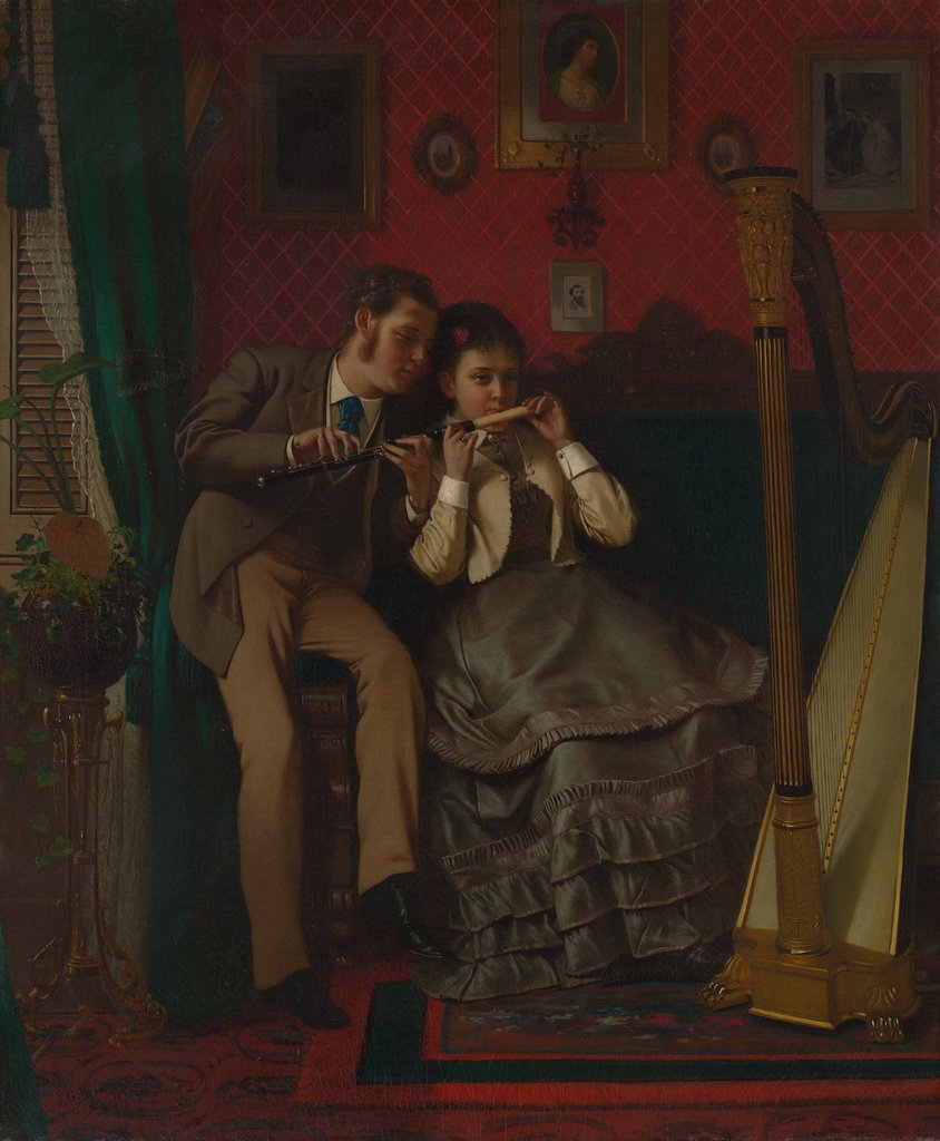 Detail of The Music Lesson, 1870 by John George Brown