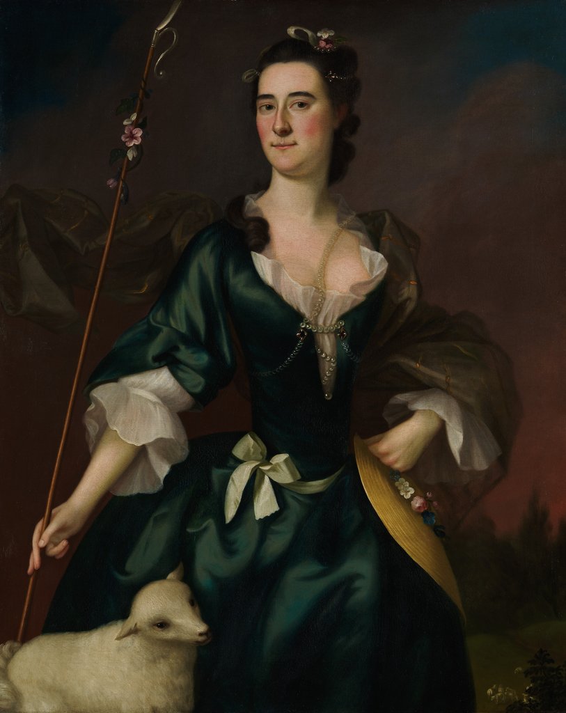 Detail of Mary Sylvester, 1754 by Joseph Blackburn