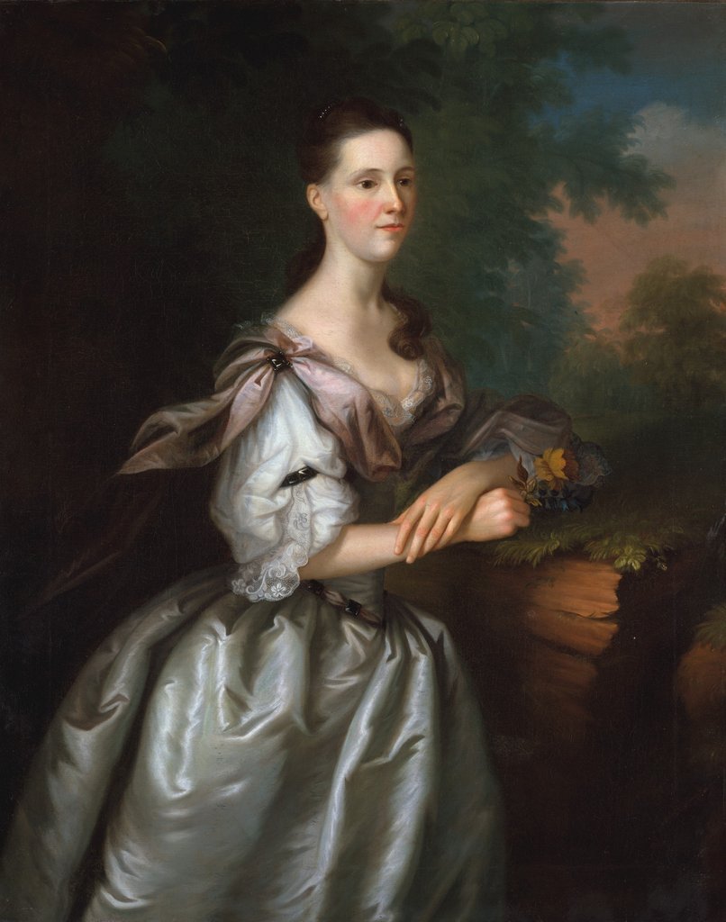 Detail of Mrs. Samuel Cutts, ca. 1762-63 by Joseph Blackburn