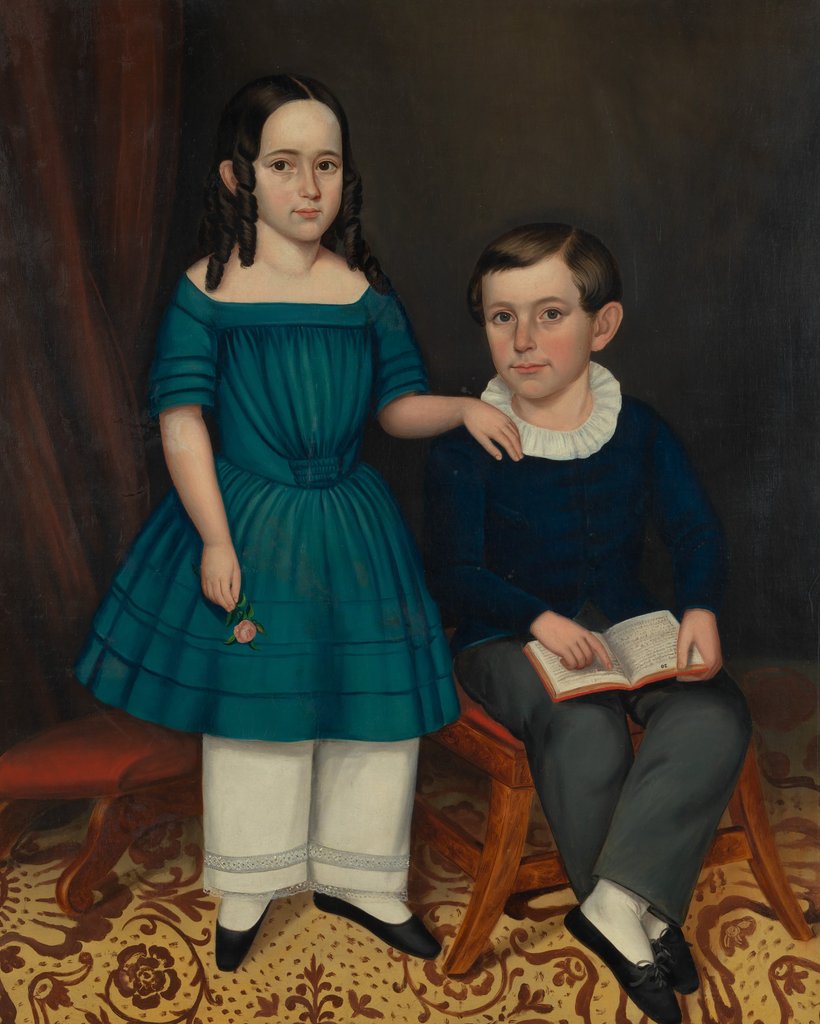 Detail of John and Louisa Stock, 1845 by Joseph Whiting Stock