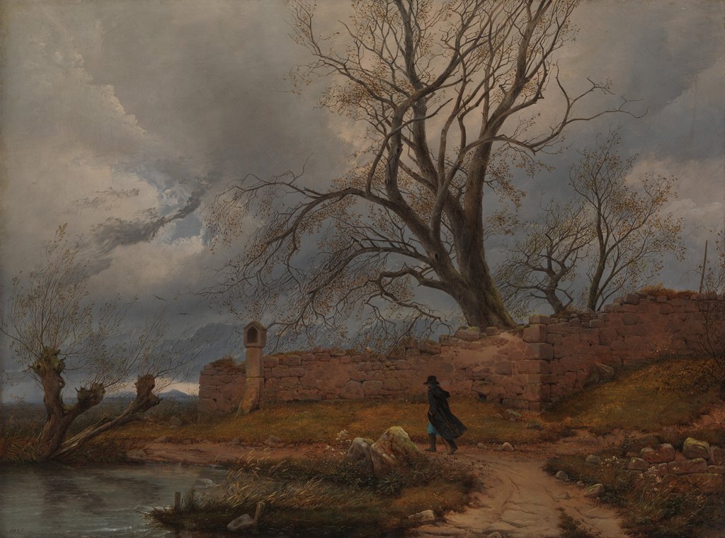 Detail of Wanderer in the Storm, 1835 by Julius von Leypold