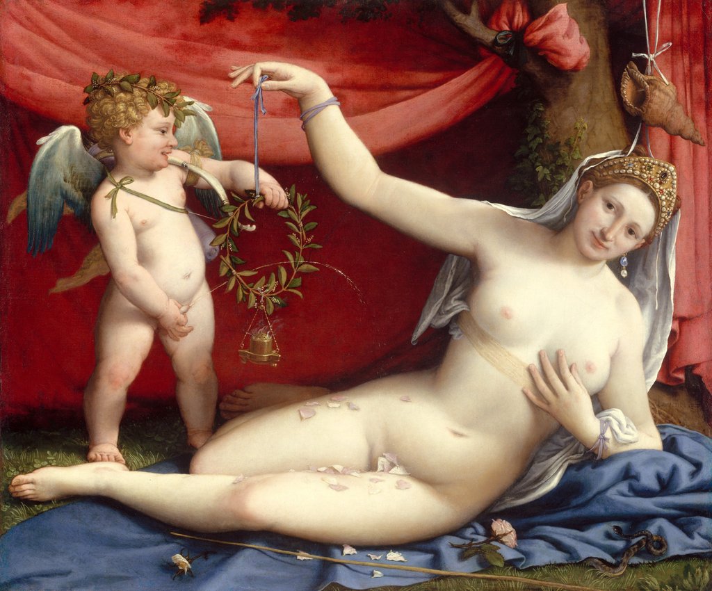 Detail of Venus and Cupid, 1520s by Lorenzo Lotto
