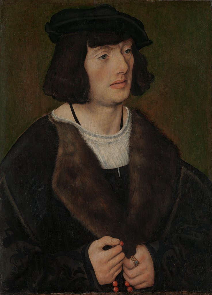 Detail of Portrait of a Man with a Rosary, ca. 1508 by Lucas Cranach the Elder
