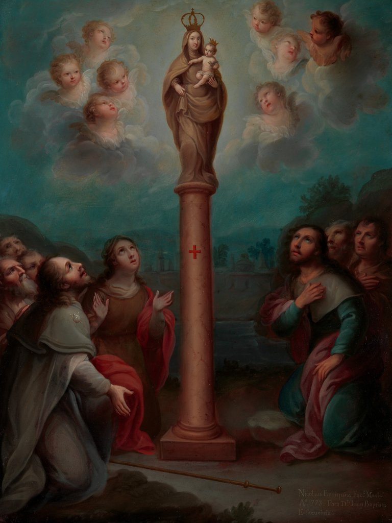 Detail of The Apparition of the Virgin of El Pilar to St. James, 1773 by Nicolás Enríquez