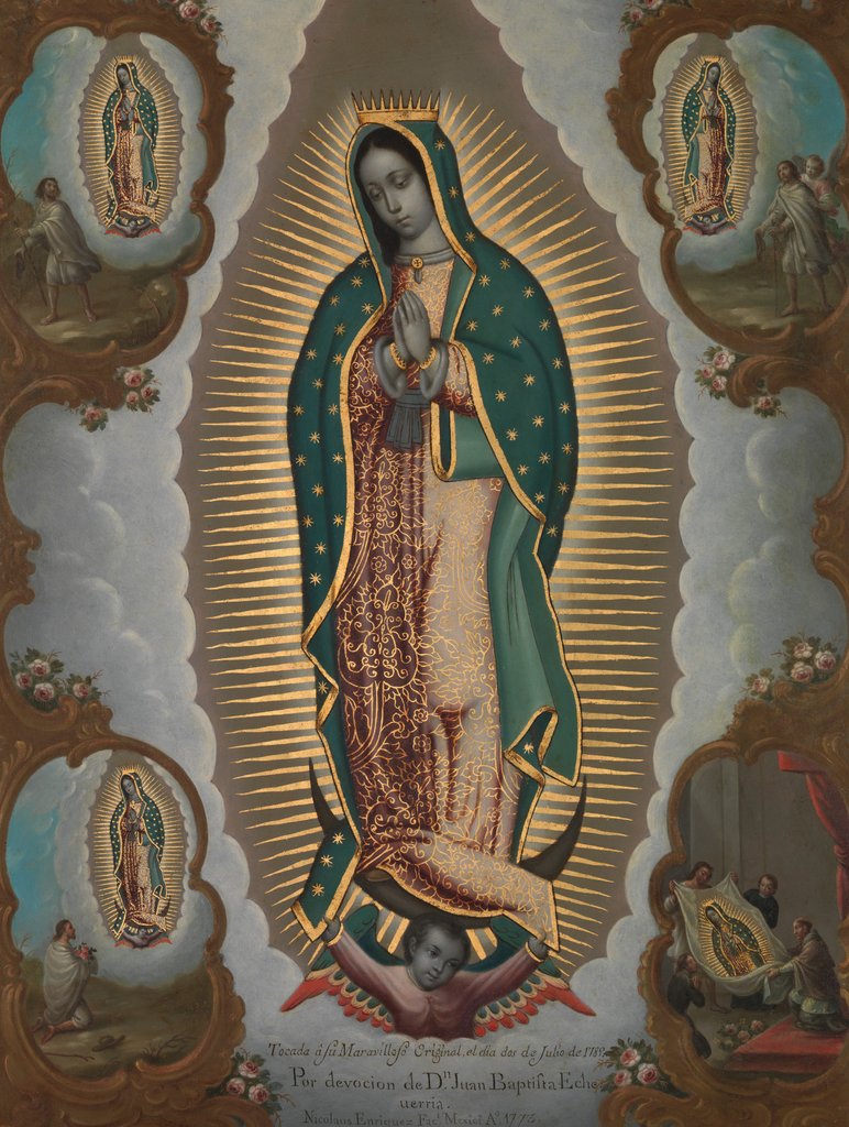 Detail of The Virgin of Guadalupe with the Four Apparitions, 1773 by Nicolás Enríquez