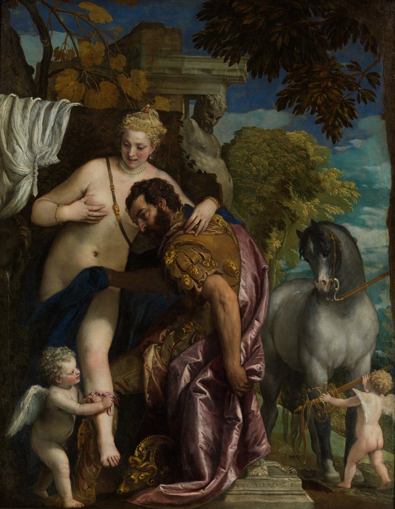 Detail of Mars and Venus United by Love, 1570s by Paolo Veronese