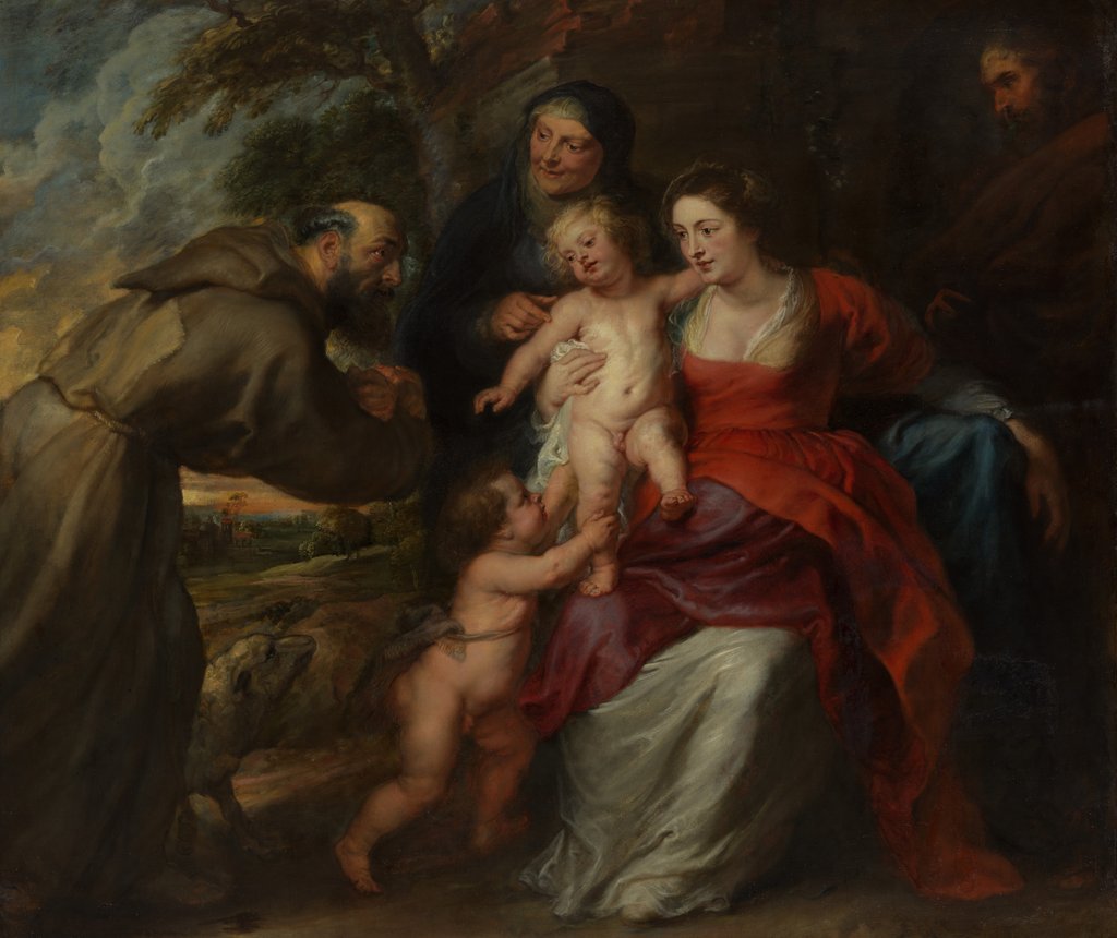 Detail of The Holy Family with Saints Francis and Anne and the Infant Saint John the Baptist, 1630s by Peter Paul Rubens