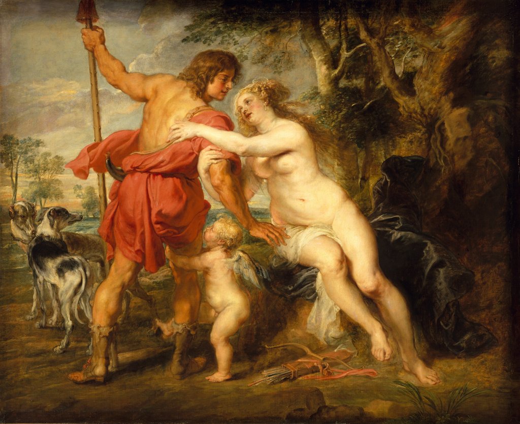 Detail of Venus and Adonis, probably mid-1630s by Peter Paul Rubens