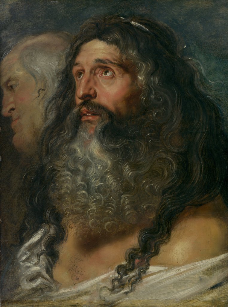 Detail of Study of Two Heads, ca. 1609 by Peter Paul Rubens