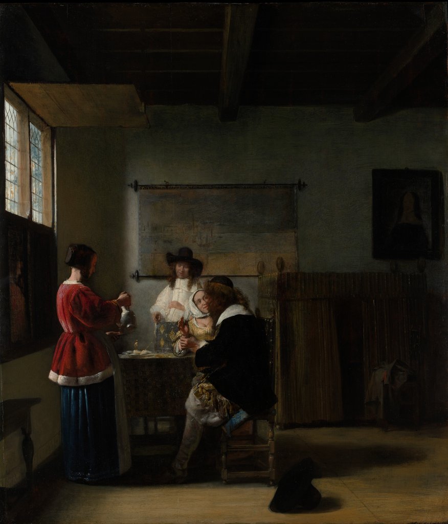 Detail of The Visit, ca. 1657 by Pieter de Hooch