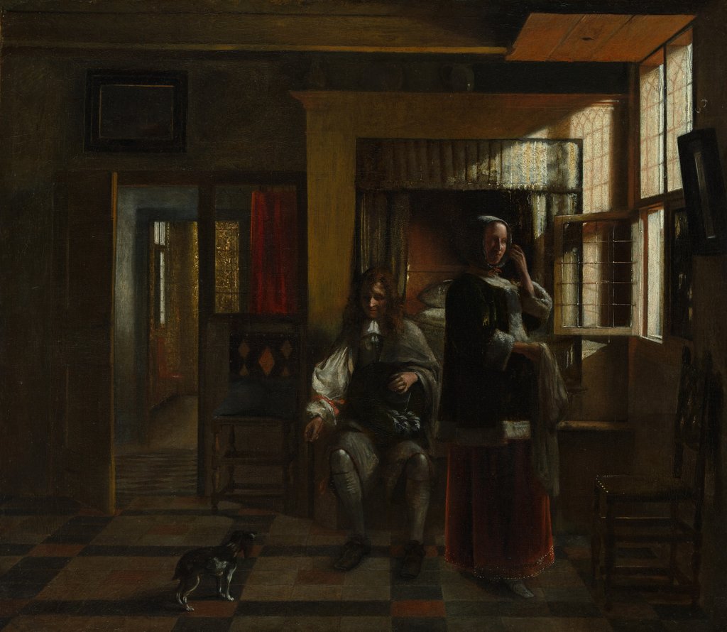 Detail of Interior with a Young Couple, probably ca. 1662-65 by Pieter de Hooch