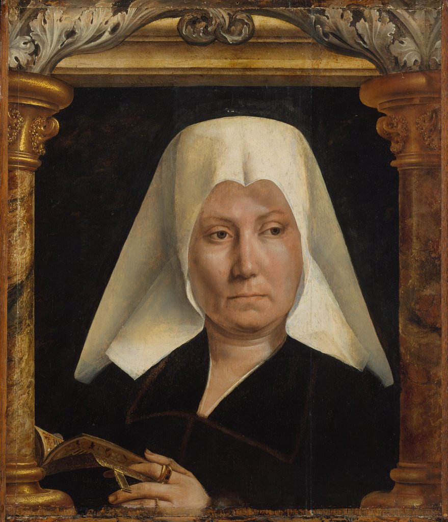 Detail of Portrait of a Woman, ca. 1520 by Quentin Metsys I
