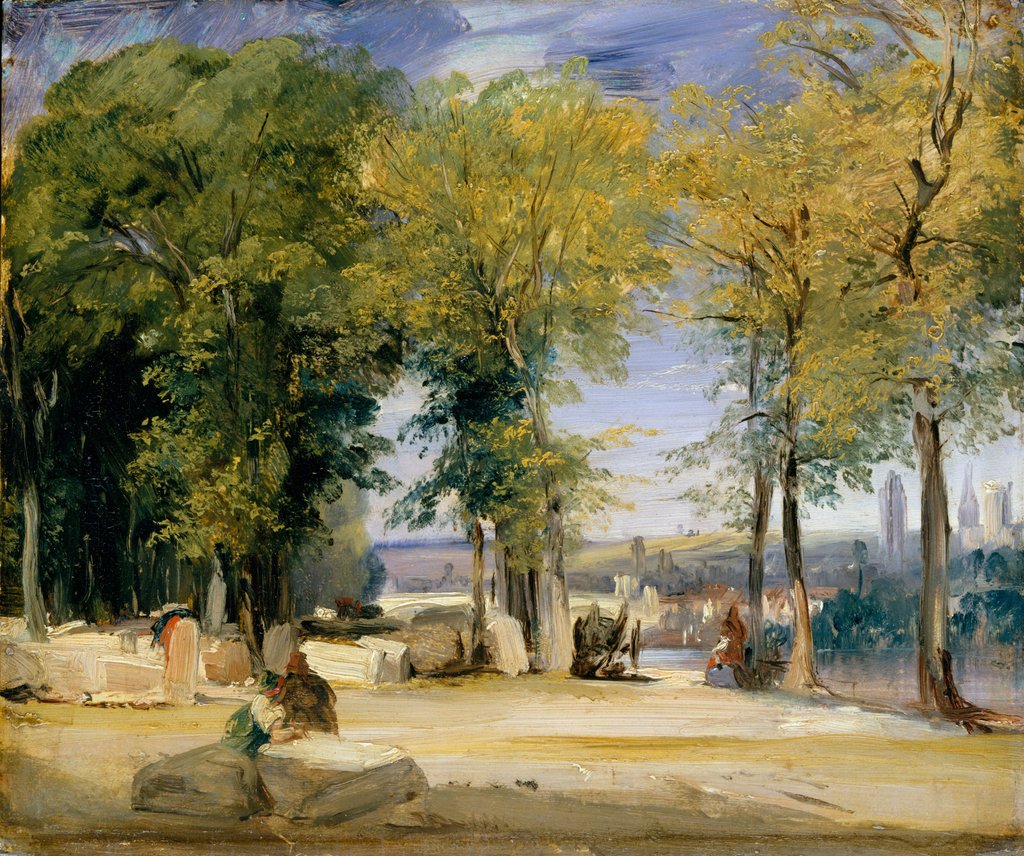 Detail of View near Rouen, ca. 1825 by Richard Parkes Bonington