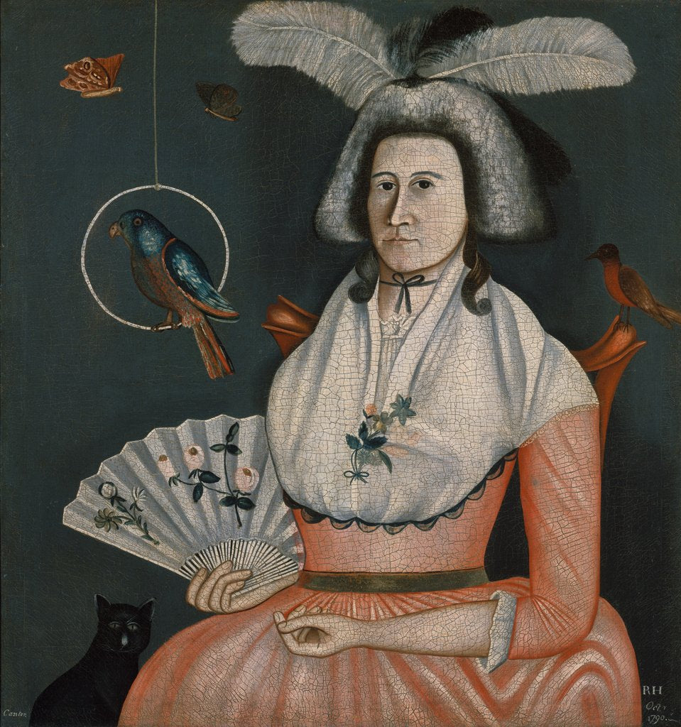 Detail of Molly Wales Fobes, 1790 by Rufus Hathaway
