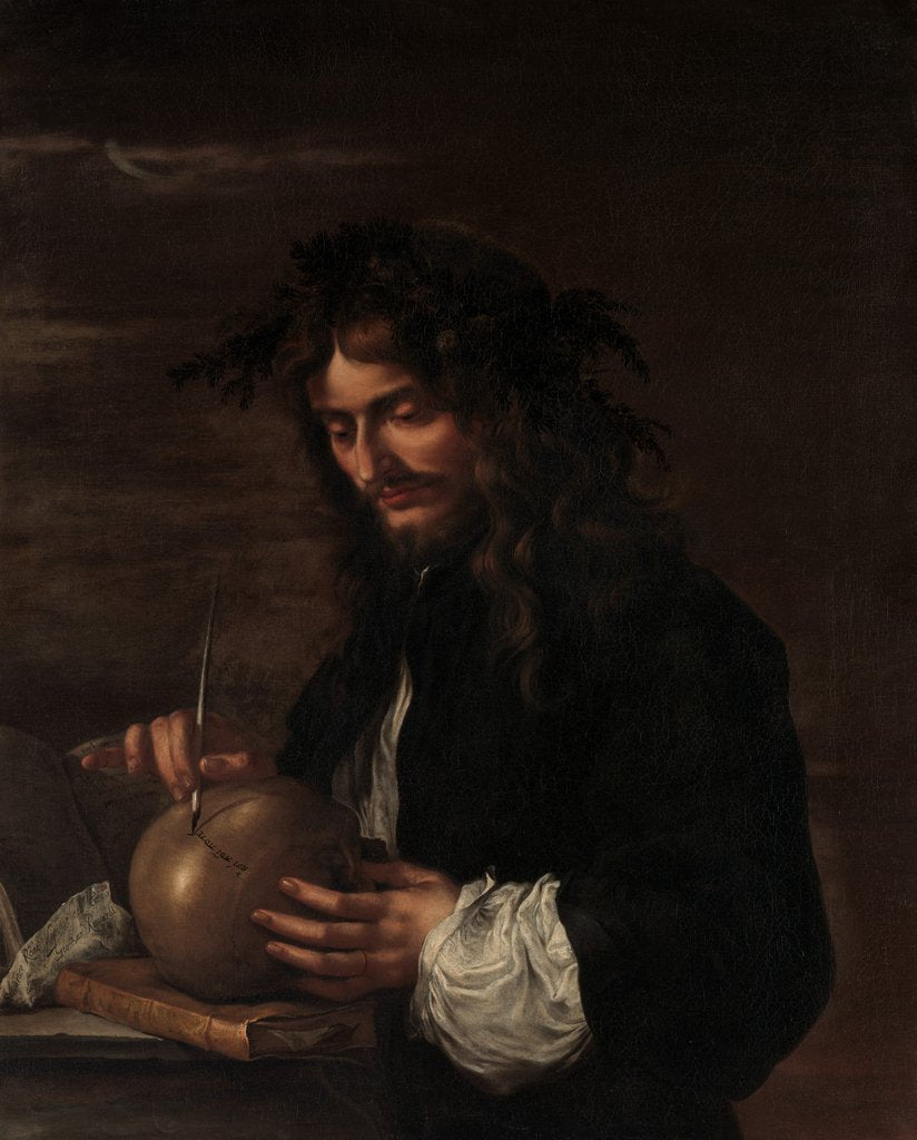Detail of Self-Portrait, ca. 1647 by Salvator Rosa