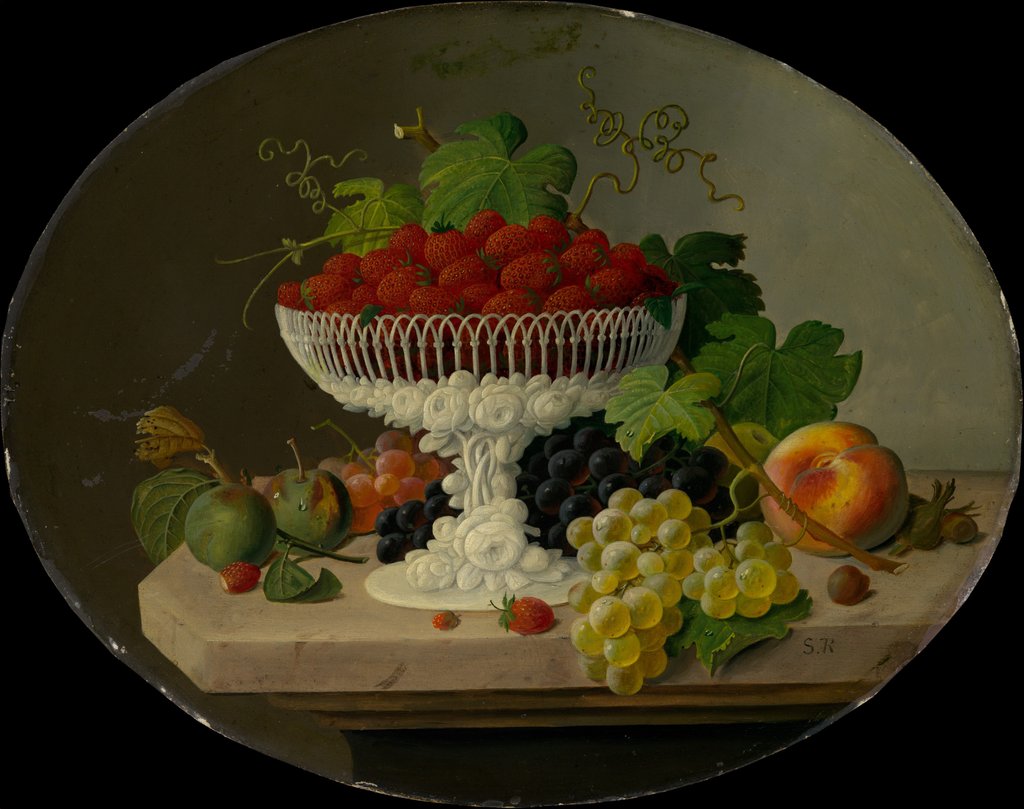 Detail of Still Life with Strawberries in a Compote, 1865-70 by Severin Roesen