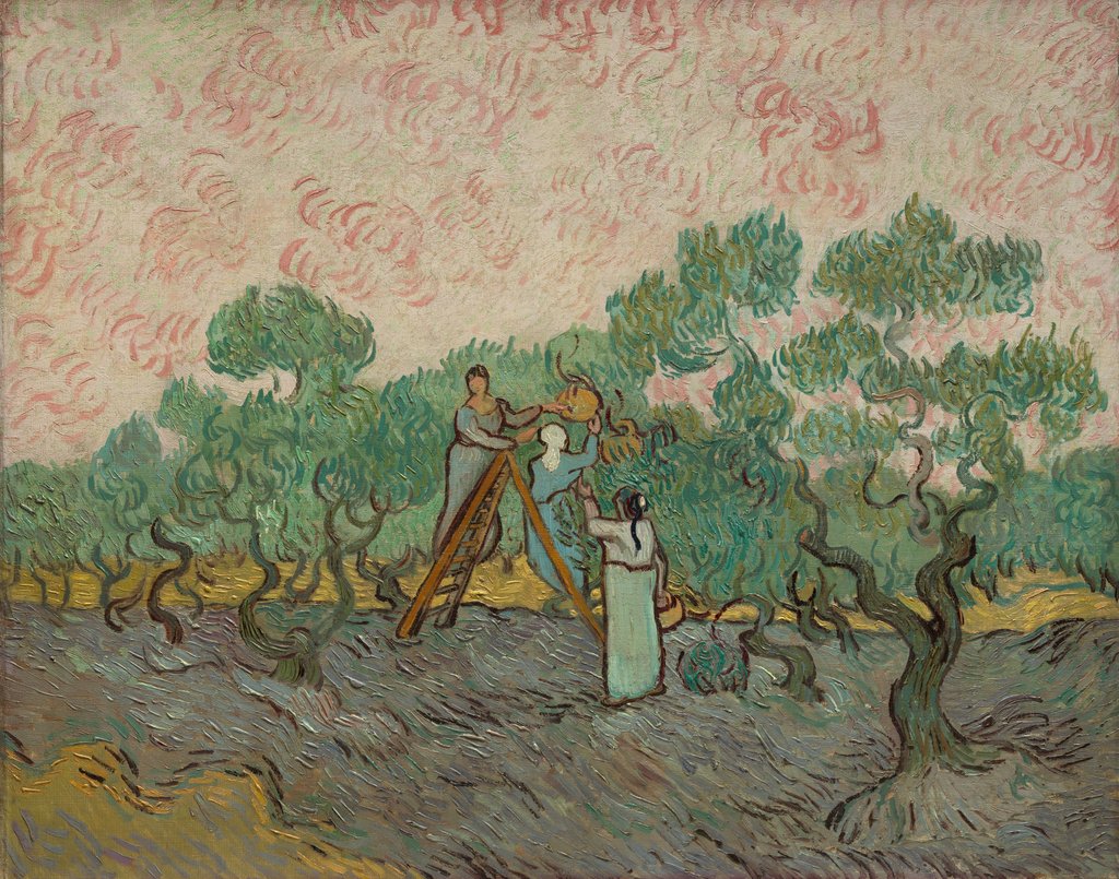 Detail of Women Picking Olives, 1889 by Vincent van Gogh