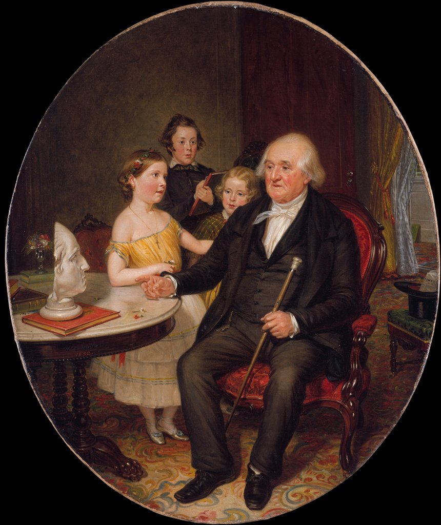 Detail of Great-Grand-Father's Tale of the Revolution - A Portrait of Reverend Zachariah Greene, 1852 by William Sidney Mount