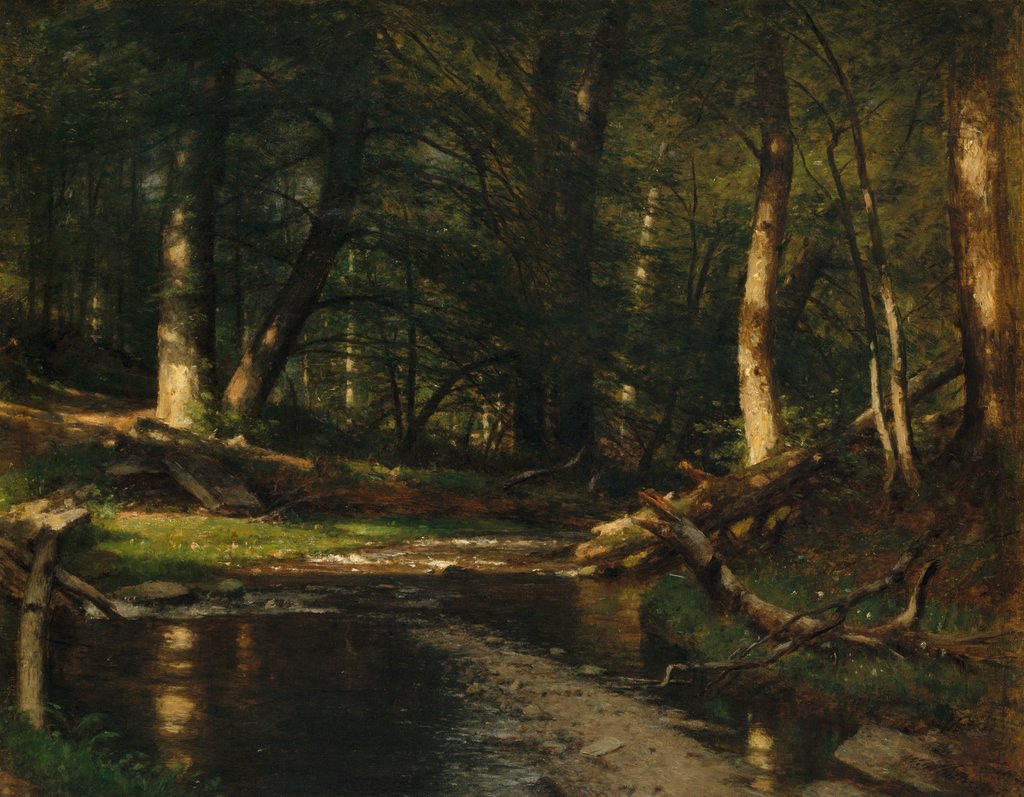 Detail of The Brook in the Woods, ca. 1885-86 by Worthington Whittredge