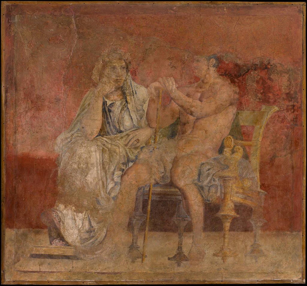 Detail of Wall painting from Room H of the Villa of P. Fannius Synistor at Boscoreale, ca. 50-40 B.C by Unknown