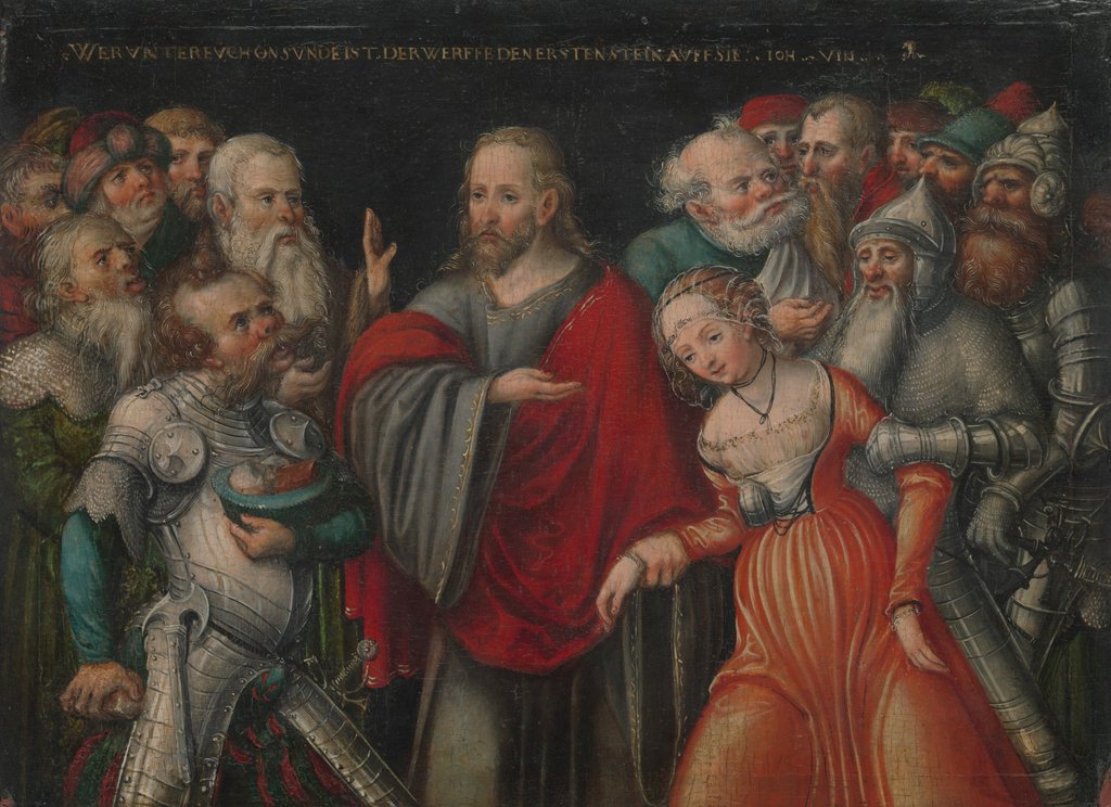 Detail of Christ and the Adulteress, ca. 1545-50 by Lucas Cranach the Younger