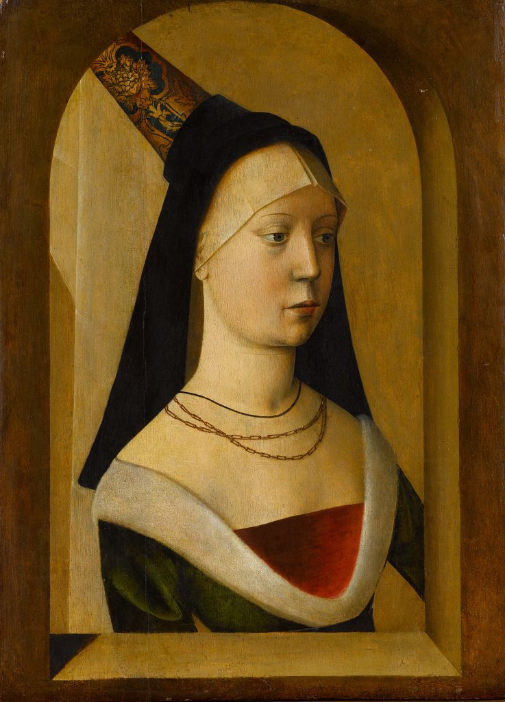 Detail of Portrait of a Woman, ca. 1470-80 by Unknown