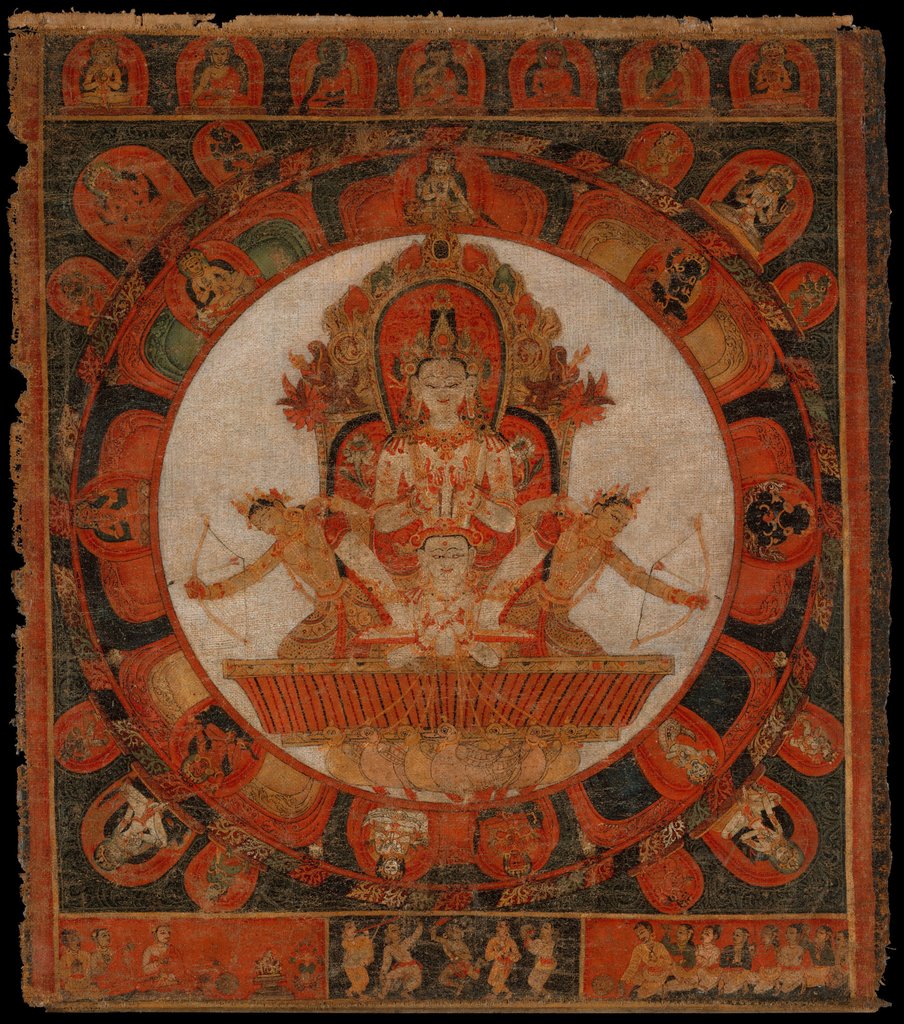 Detail of Mandala of Chandra, God of the Moon, late 14th-early 15th century by Unknown