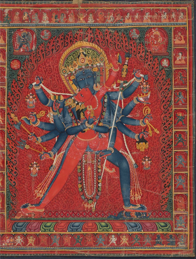 Detail of Chakrasamvara and consort Vajravarahi, 1450-1500 by Unknown