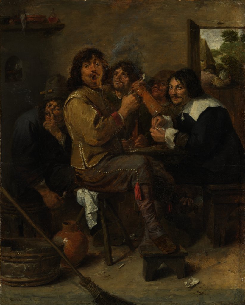 Detail of The Smokers, ca. 1636 by Adriaen Brouwer