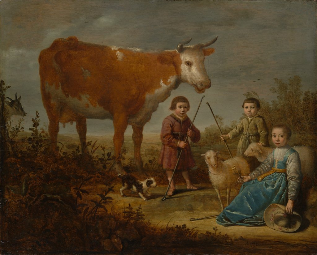 Detail of Children and a Cow, 1635-39 by Aelbert Cuyp