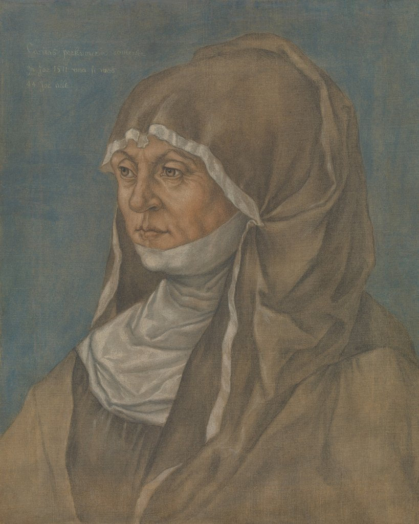 Detail of Portrait of a Woman, Said to Be Caritas Pirckheimer by Imitator of Albrecht Dürer